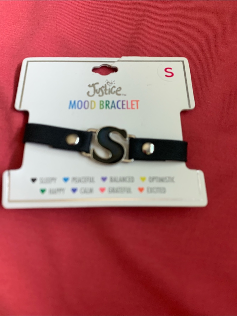 Justice Black 'S' Mood Bracelet - Women's Accessory